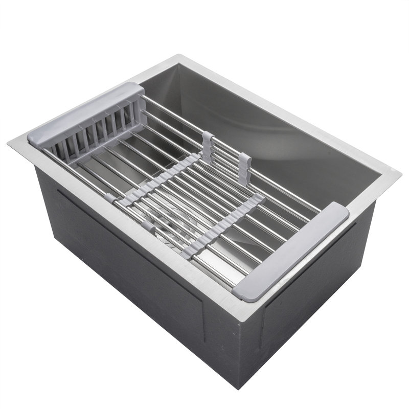 AKDY Handmade 15" x 20" Undermount Kitchen Sink with Drain, Strainer